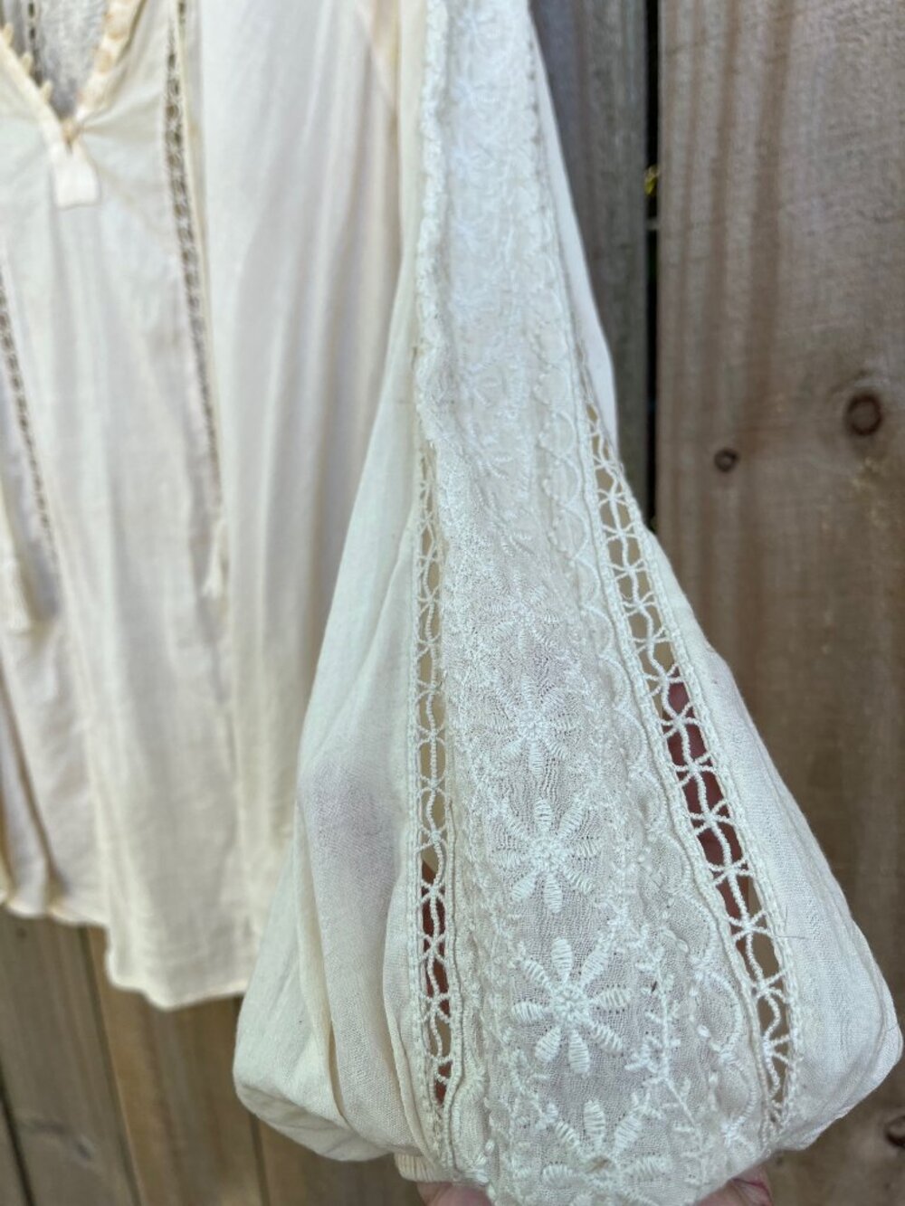 Spell & the Gypsy Collective- Cream Lace Embroidered Peasant Blouse Top - Picture 3 of 4